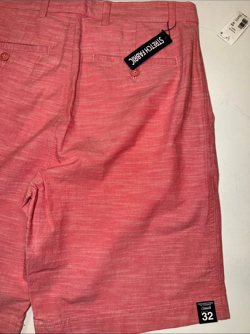 Roundtree & Yorke Coral Heather Flat Front Men’s Shorts